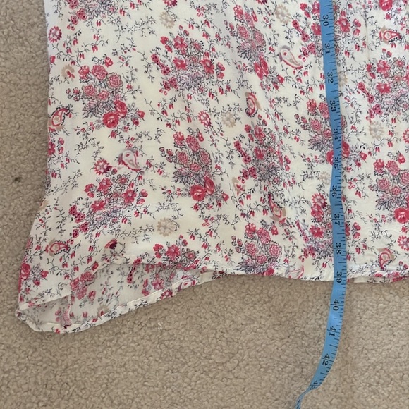 WAYF Dress Halter Top Midi Length Cut Out Abdomen Pink White Floral Tie Neck - Picture 12 of 16